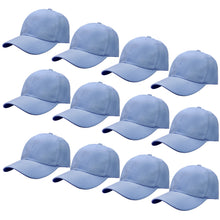 Load image into Gallery viewer, 12-Pack Baseball Dad Cap Velcro Strap Adjustable Size - Sky Blue