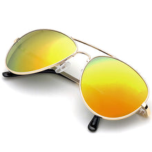 Load image into Gallery viewer, Aviator Sunglasses Classic - Non-Polarized - Gold Frame - Orange/Yellow Mirror