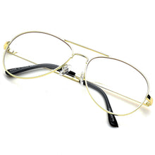 Load image into Gallery viewer, Aviator Sunglasses Classic - Non-Polarized - Yellow Gold Frame - Clear