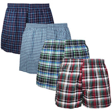 Load image into Gallery viewer, Falari 4-Pack Men's Boxer Underwear 100% Cotton Premium Quality 368-08