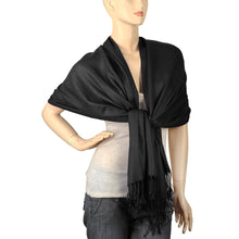 Load image into Gallery viewer, Women's Soft Solid Color Pashmina Shawl Wrap Scarf - Black