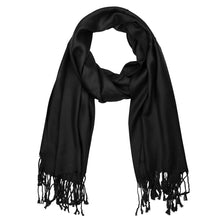 Load image into Gallery viewer, Women's Soft Solid Color Pashmina Shawl Wrap Scarf - Black