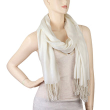 Load image into Gallery viewer, Women's Soft Solid Color Pashmina Shawl Wrap Scarf - Off White