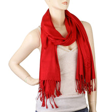 Load image into Gallery viewer, Women's Soft Solid Color Pashmina Shawl Wrap Scarf - Red