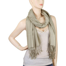 Load image into Gallery viewer, Women's Soft Solid Color Pashmina Shawl Wrap Scarf - Khaki