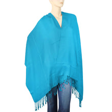 Load image into Gallery viewer, Women's Soft Solid Color Pashmina Shawl Wrap Scarf - Turquoise