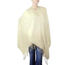 Load image into Gallery viewer, Women's Soft Solid Color Pashmina Shawl Wrap Scarf - Ivory