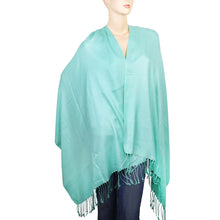 Load image into Gallery viewer, Women's Soft Solid Color Pashmina Shawl Wrap Scarf - Aqua Blue