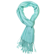 Load image into Gallery viewer, Women's Soft Solid Color Pashmina Shawl Wrap Scarf - Aqua Blue