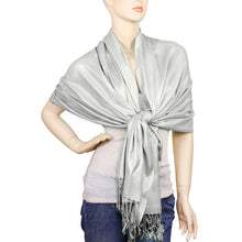 Load image into Gallery viewer, Women's Soft Solid Color Pashmina Shawl Wrap Scarf - Silver Grey