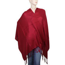 Load image into Gallery viewer, Women's Soft Solid Color Pashmina Shawl Wrap Scarf - Burgundy