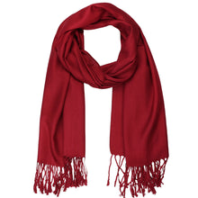 Load image into Gallery viewer, Women's Soft Solid Color Pashmina Shawl Wrap Scarf - Burgundy