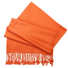 Load image into Gallery viewer, Women's Soft Solid Color Pashmina Shawl Wrap Scarf - Orange