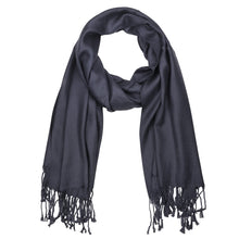 Load image into Gallery viewer, Women's Soft Solid Color Pashmina Shawl Wrap Scarf - Charcoal Grey