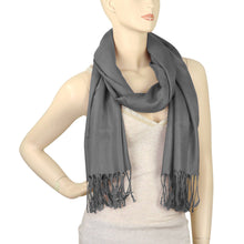 Load image into Gallery viewer, Women's Soft Solid Color Pashmina Shawl Wrap Scarf - Dark Grey