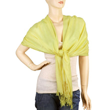 Load image into Gallery viewer, Women's Soft Solid Color Pashmina Shawl Wrap Scarf - Yellow