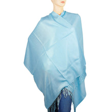 Load image into Gallery viewer, Women's Soft Solid Color Pashmina Shawl Wrap Scarf - Sky Blue