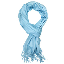 Load image into Gallery viewer, Women's Soft Solid Color Pashmina Shawl Wrap Scarf - Sky Blue