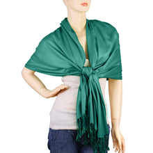 Load image into Gallery viewer, Women's Soft Solid Color Pashmina Shawl Wrap Scarf - Teal Green