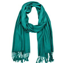 Load image into Gallery viewer, Women's Soft Solid Color Pashmina Shawl Wrap Scarf - Teal Green