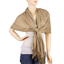 Load image into Gallery viewer, Women's Soft Solid Color Pashmina Shawl Wrap Scarf - Camel