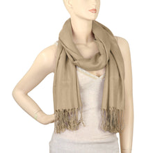 Load image into Gallery viewer, Women's Soft Solid Color Pashmina Shawl Wrap Scarf - Camel