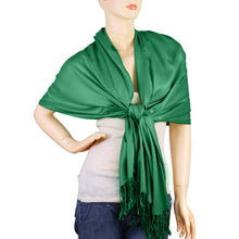 Load image into Gallery viewer, Women's Soft Solid Color Pashmina Shawl Wrap Scarf - Irish Green