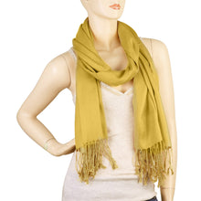 Load image into Gallery viewer, Women's Soft Solid Color Pashmina Shawl Wrap Scarf - Mustard Golden