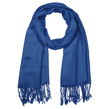 Load image into Gallery viewer, Women's Soft Solid Color Pashmina Shawl Wrap Scarf - Light Navy