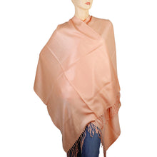 Load image into Gallery viewer, Women's Soft Solid Color Pashmina Shawl Wrap Scarf - Peach