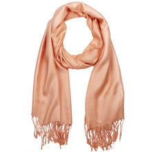 Load image into Gallery viewer, Women's Soft Solid Color Pashmina Shawl Wrap Scarf - Peach