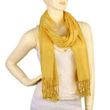 Load image into Gallery viewer, Women's Soft Solid Color Pashmina Shawl Wrap Scarf - Gold