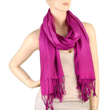 Load image into Gallery viewer, Women's Soft Solid Color Pashmina Shawl Wrap Scarf - Fuchsia