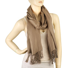 Load image into Gallery viewer, Women's Soft Solid Color Pashmina Shawl Wrap Scarf - Pale Brown