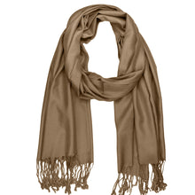 Load image into Gallery viewer, Women's Soft Solid Color Pashmina Shawl Wrap Scarf - Pale Brown