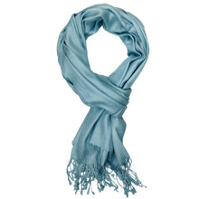 Load image into Gallery viewer, Women's Soft Solid Color Pashmina Shawl Wrap Scarf - Steelblue
