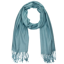 Load image into Gallery viewer, Women's Soft Solid Color Pashmina Shawl Wrap Scarf - Steelblue