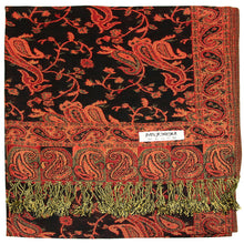 Load image into Gallery viewer, Women's Paisley Pashmina Scarf - Black Rust
