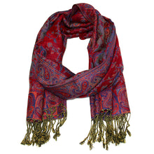 Load image into Gallery viewer, Women's Paisley Pashmina Scarf - Red Blue