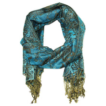 Load image into Gallery viewer, Women's Paisley Pashmina Scarf - Turquoise
