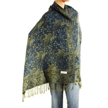 Load image into Gallery viewer, Women's Paisley Pashmina Scarf - Navy