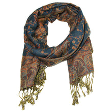 Load image into Gallery viewer, Women's Paisley Pashmina Scarf - Cyan
