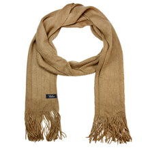 Load image into Gallery viewer, Men Solid Knitted Winter Scarf - Beige