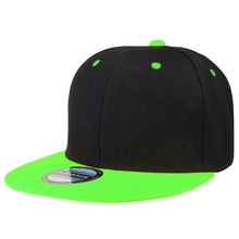 Load image into Gallery viewer, Hip Hop Style Snapback Hat Flat Bill Adjustable Size - Black/Green