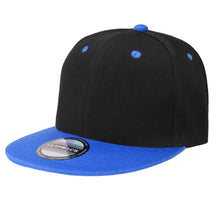 Load image into Gallery viewer, Hip Hop Style Snapback Hat Flat Bill Adjustable Size - Black/Royal