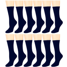 Load image into Gallery viewer, 12-Pack Women's Crew Socks Navy