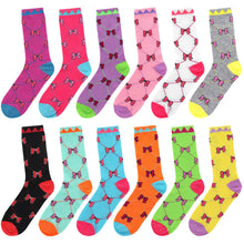 Load image into Gallery viewer, 12-Pack Women's Crew Socks - Bowknot