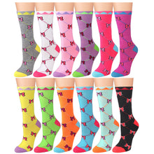 Load image into Gallery viewer, 12-Pack Women's Crew Socks - Bowknot