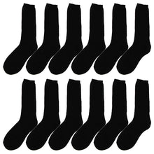 Load image into Gallery viewer, 12-Pack Women's Crew Socks Black