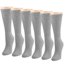 Load image into Gallery viewer, Falari Women Diabetic Socks Diabetes Edema and Circulatory Loose Fitting Cotton Crew Socks - 6 Pairs Gray